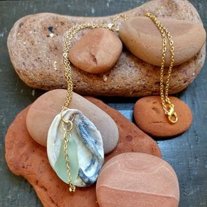 Sea glass/shell necklace